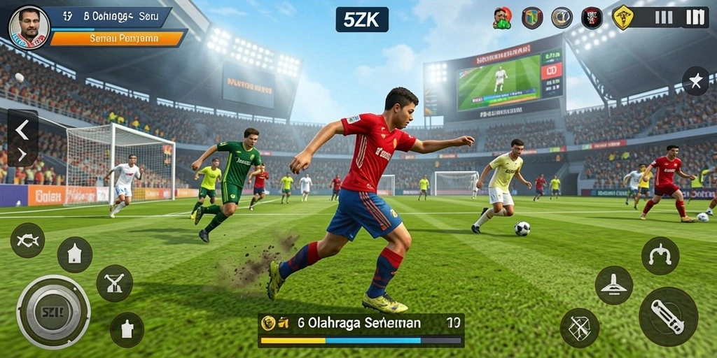 Tampilan gameplay seru dari 5ZK yang melibatkan olahraga kompetitif.