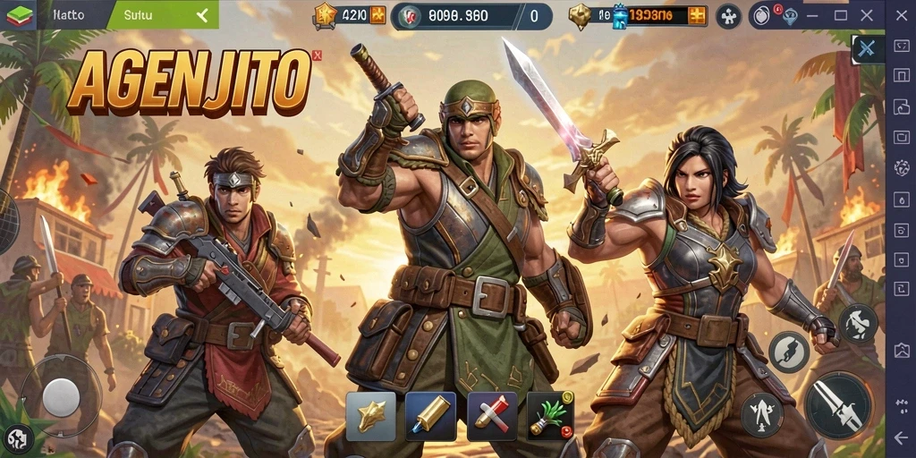 Gameplay seru AGENJITU dalam mode Battle Royale di medan perang.