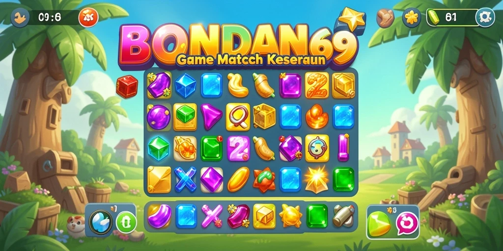 Gameplay seru BONDAN69 dengan tantangan Match-3 yang menarik.