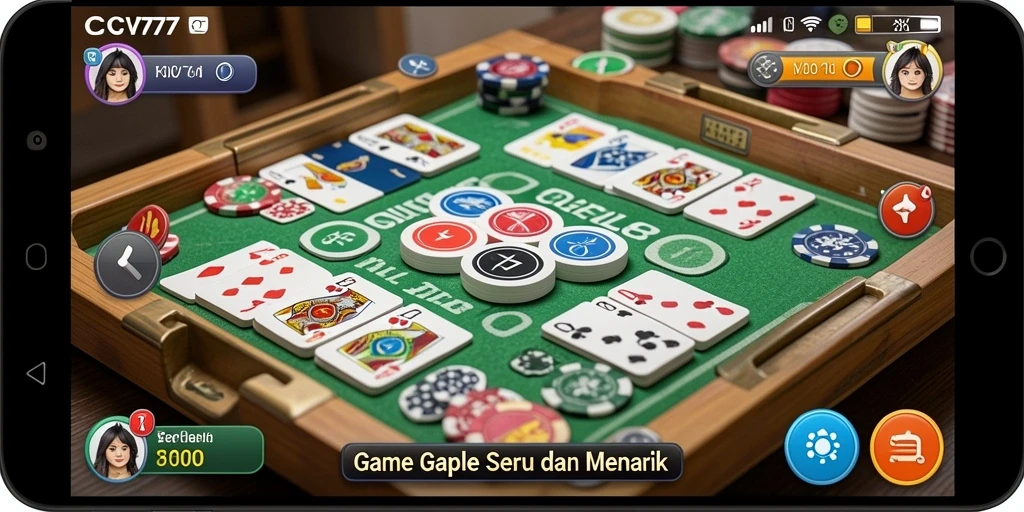 Tampilan gameplay Gaple yang menarik dan interaktif di CV777.