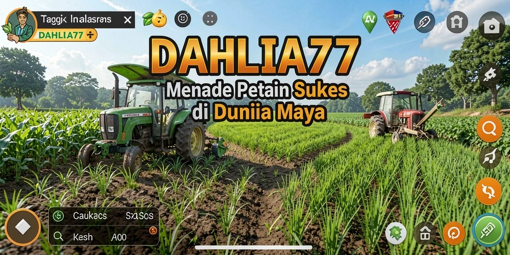 Tampilan gameplay seru dalam DAHLIA77 dengan ladang yang subur.