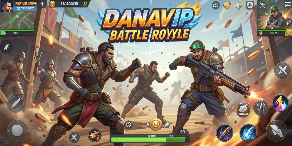 Gameplay seru dan menegangkan dalam DANAVIP Battle Royale.