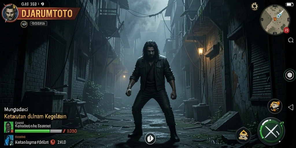 Screenshot gameplay <strong>DJARUMTOTO</strong> menampilkan suasana horor yang mendebarkan.