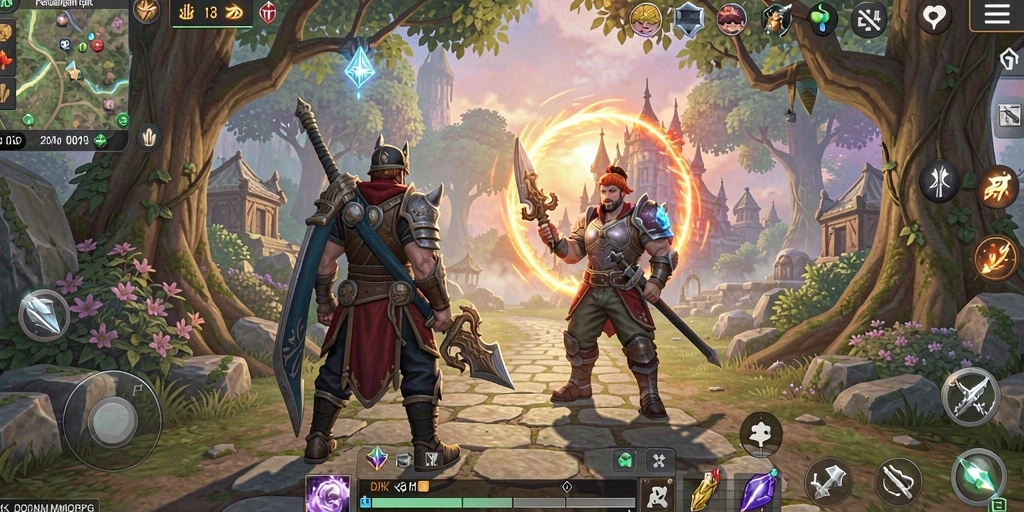 Screenshot DKK menunjukkan aksi seru dalam pertempuran MMORPG.