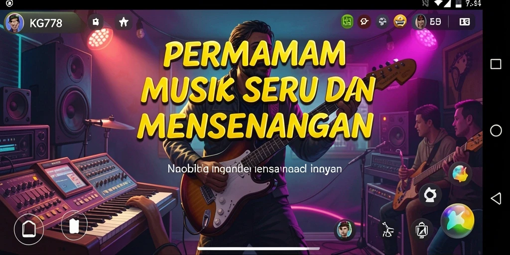 Screenshot gameplay KG778 yang menunjukkan keseruan bermain musik.