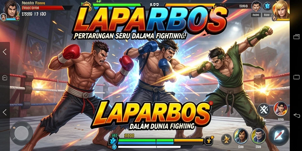 Tampak gameplay LAPARBOS dengan pertarungan karakter yang mendebarkan.