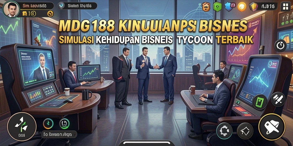 Screenshot gameplay yang menunjukkan pengelolaan bisnis Tycoon yang mendalam.