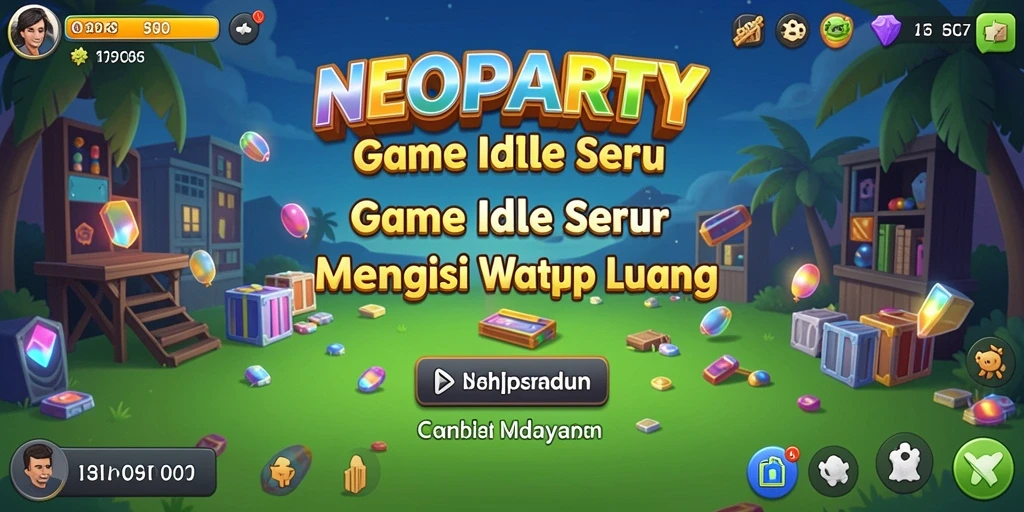 Tampilan menarik dari gameplay NEOPARTY yang penuh warna.