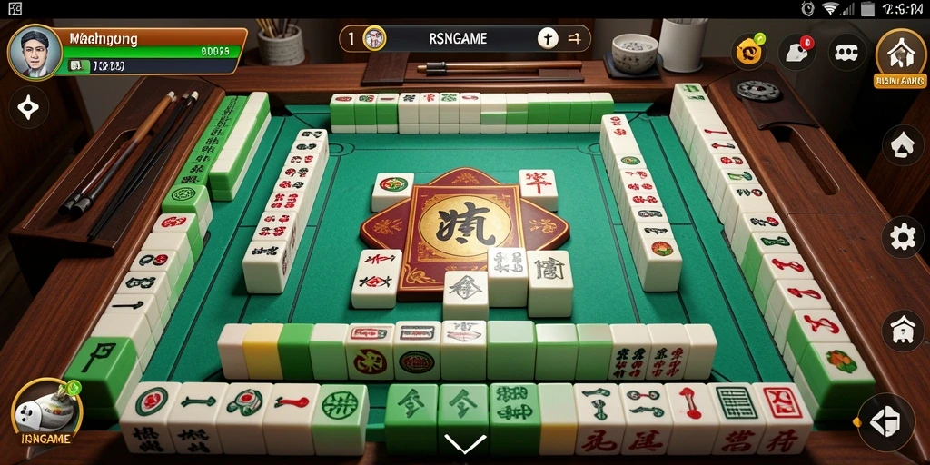 Tampilan gameplay RSNGAME yang menarik dengan elemen Mahjong.