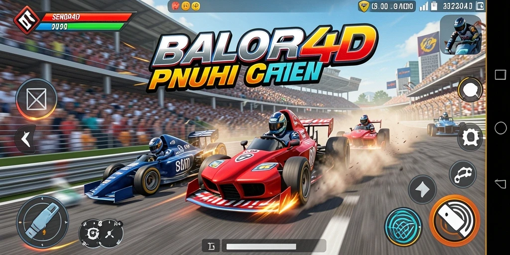 Tampilan gameplay balapan yang seru dan mendebarkan di SENIOR4D.