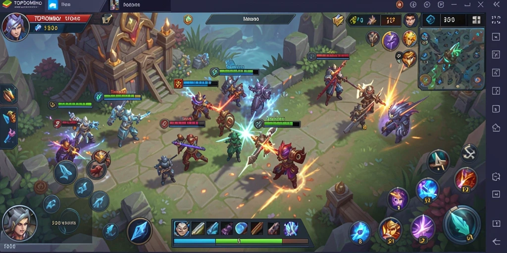 Screenshot gameplay <strong>TOPDOMINO</strong> dengan aksi pertempuran seru.