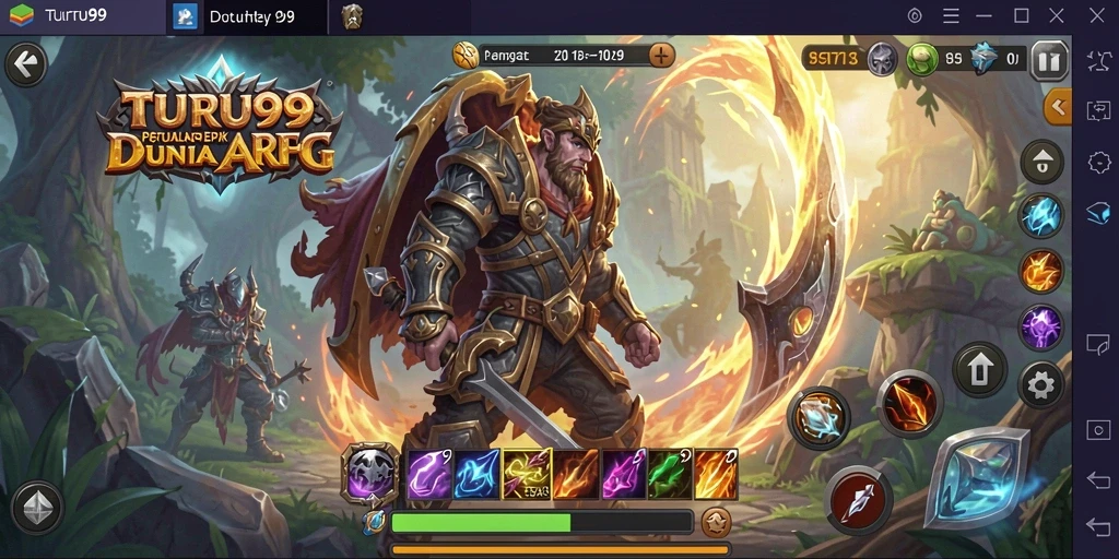 Tampilan gameplay menarik dari TURU99 yang menampilkan aksi ARPG.