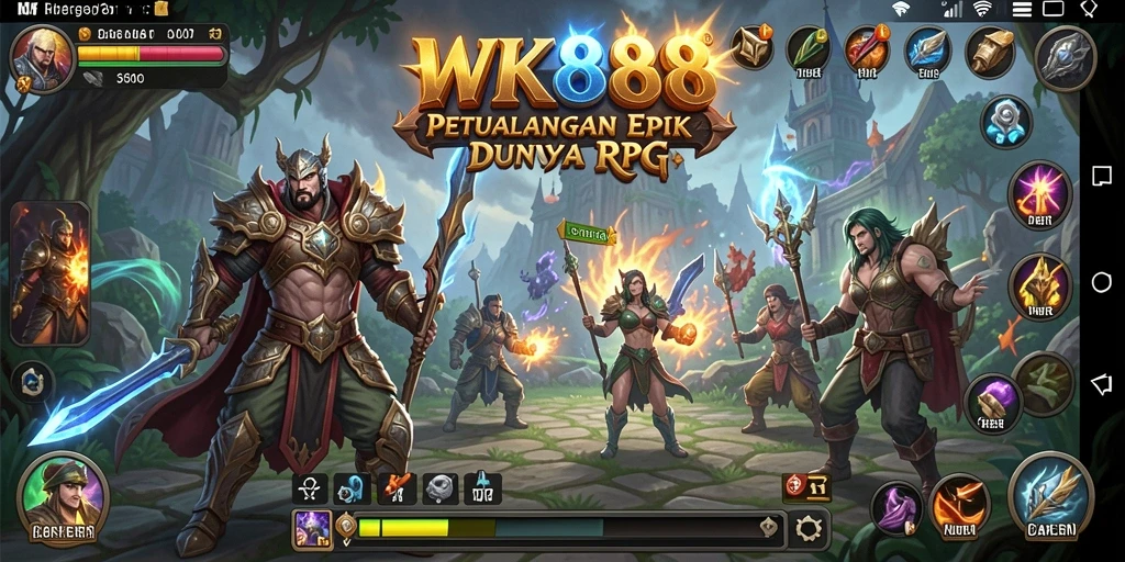 Tampilan gameplay seru dalam dunia RPG WK888.
