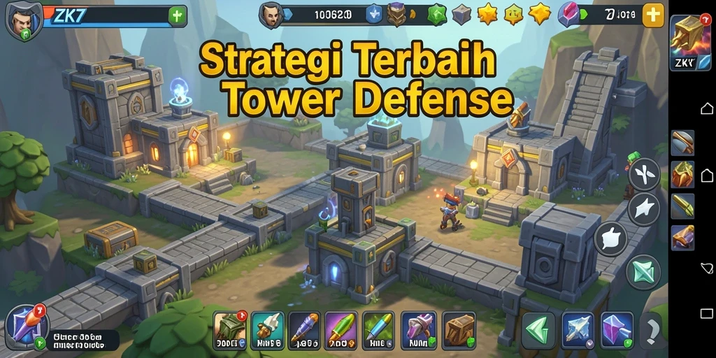 Tampilan menarik gameplay ZK7 dalam gaya Tower Defense.